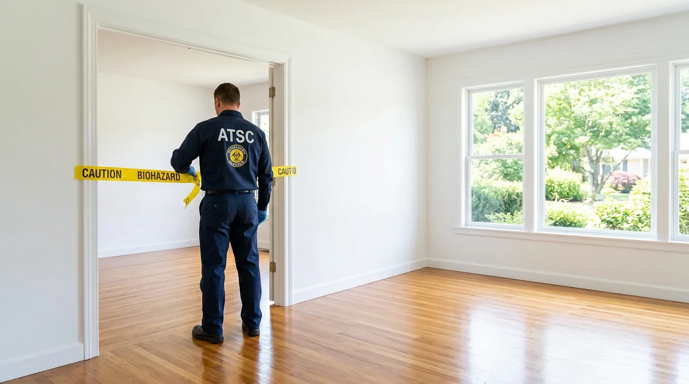 Certified biohazard cleanup crew performing Decomposition Cleanup in Kenwood